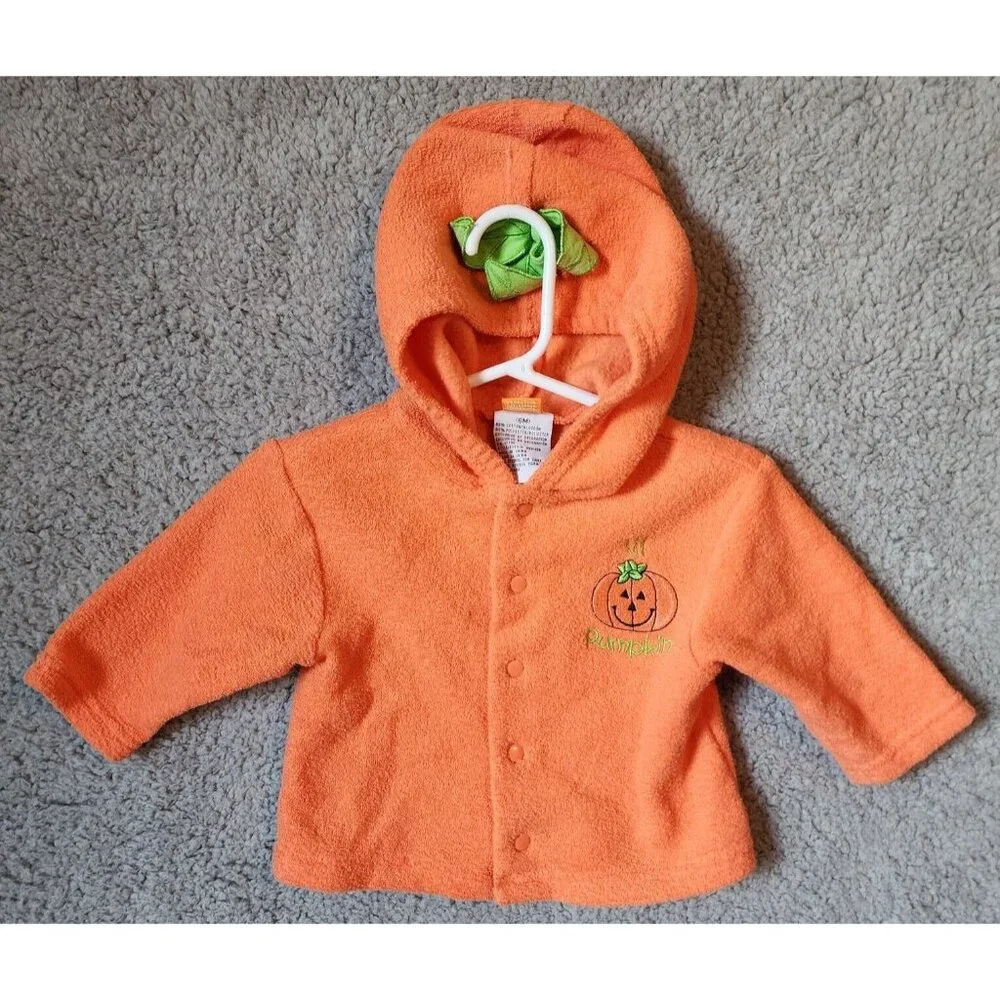 Target‎ Baby 2 Piece Outfit Set Hoodie/Footie Pants Terrycloth Lil Pumpkin Sz 6M